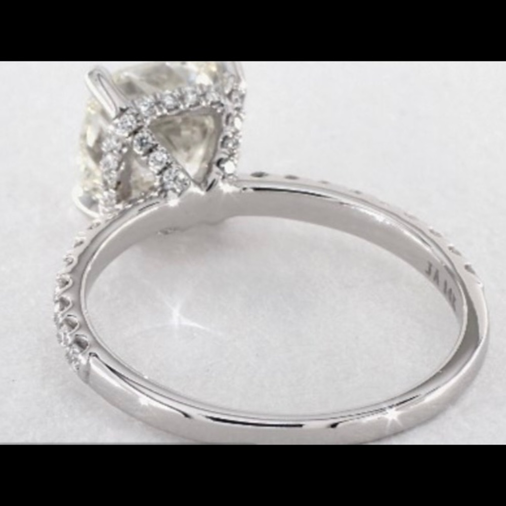 1ct Pave Crown Cushion Cut Ring - Picture 13 of 14